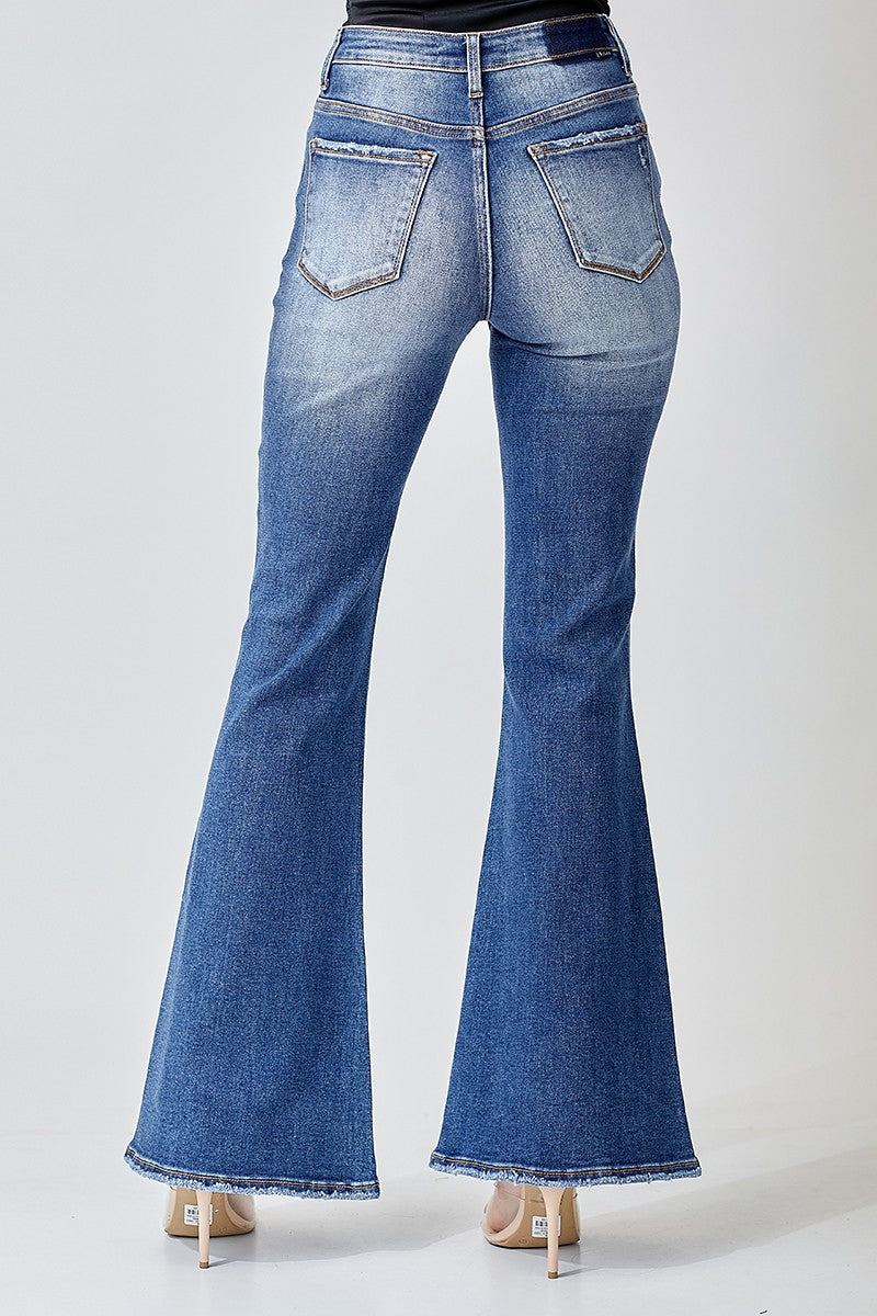 Holiday High Rise Embellished Wide Flare Jeans