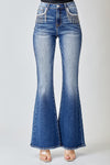 Holiday High Rise Embellished Wide Flare Jeans