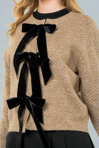 Bow Detail Knit Cardigan