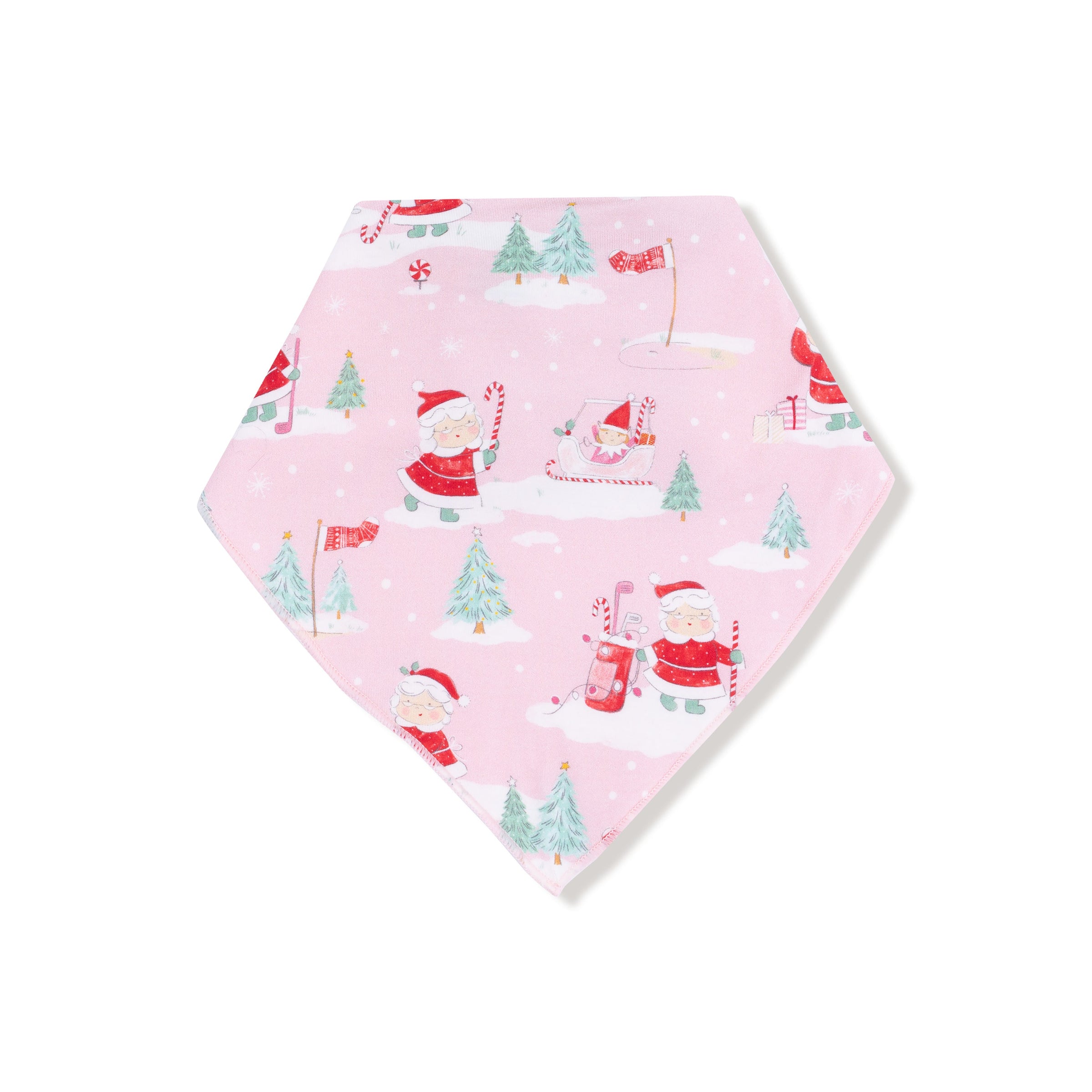 Golfing Mrs. Claus and Elves - Bandana Bib