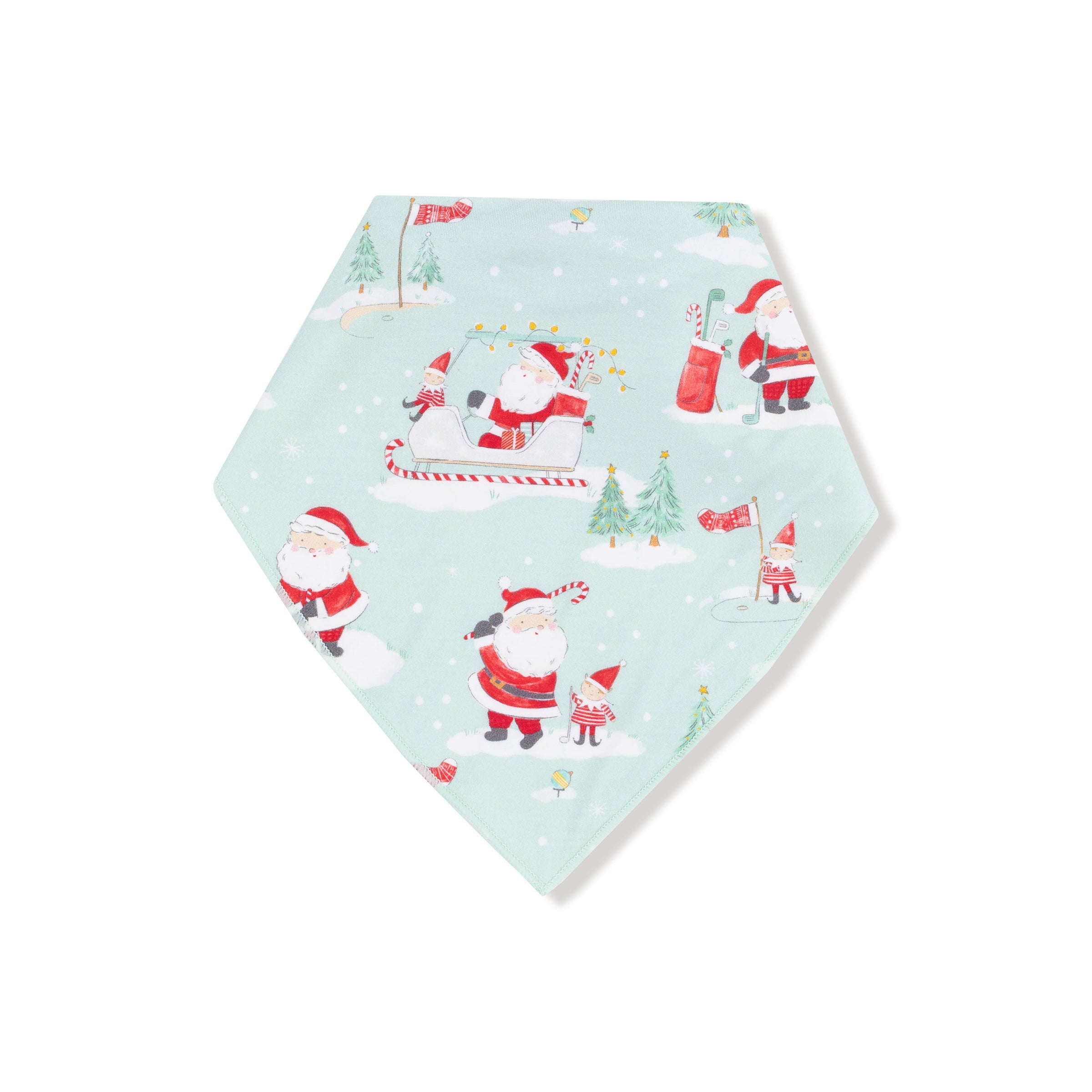 Golfing Santa and Elves - Bandana Bib