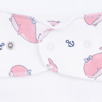 Bubbly Whale with Bow  Pink - Bandana Bib