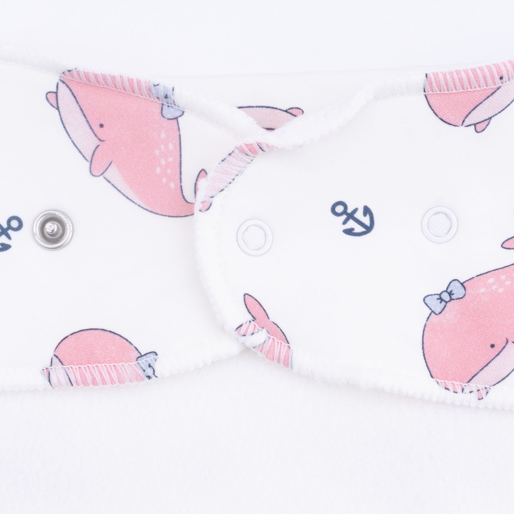 Bubbly Whale with Bow  Pink - Bandana Bib