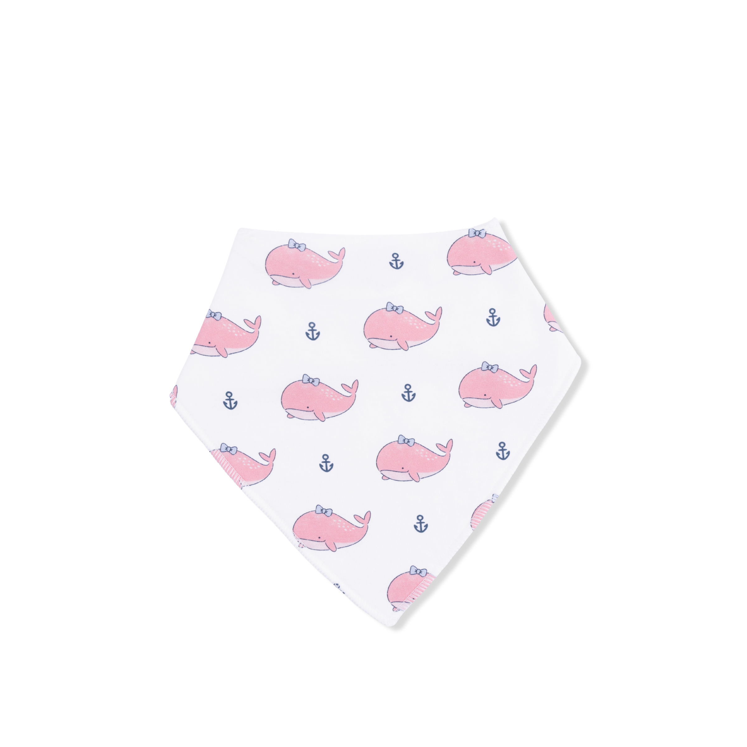 Bubbly Whale with Bow  Pink - Bandana Bib