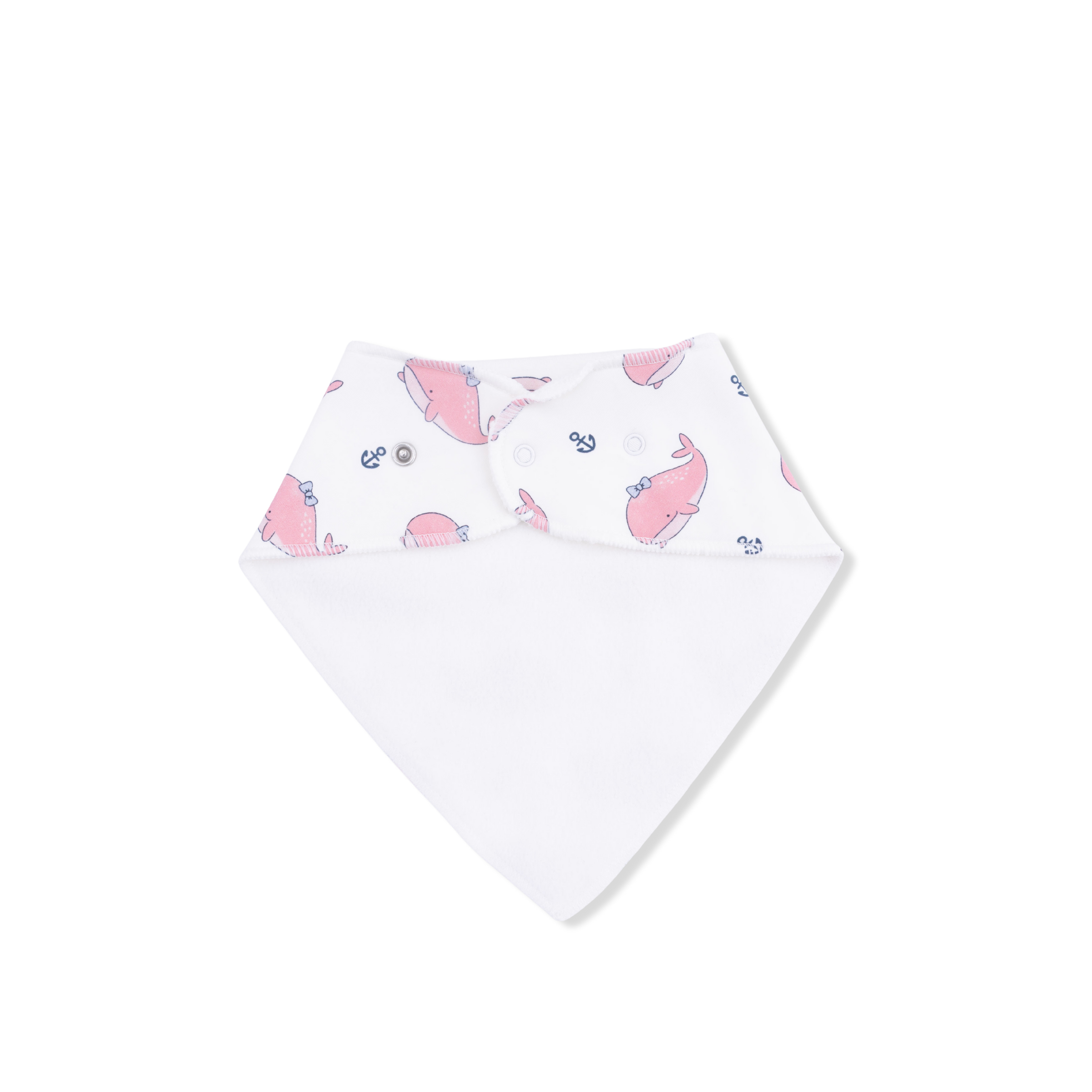Bubbly Whale with Bow  Pink - Bandana Bib