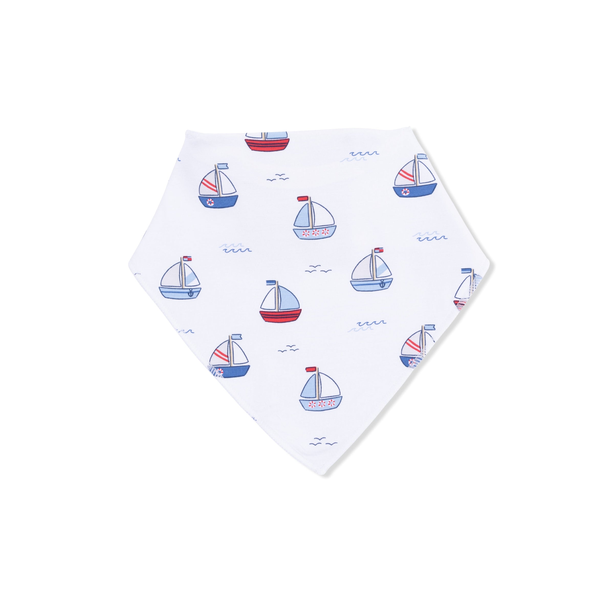 Bubbly Sailboats Blue - Bandana Bib