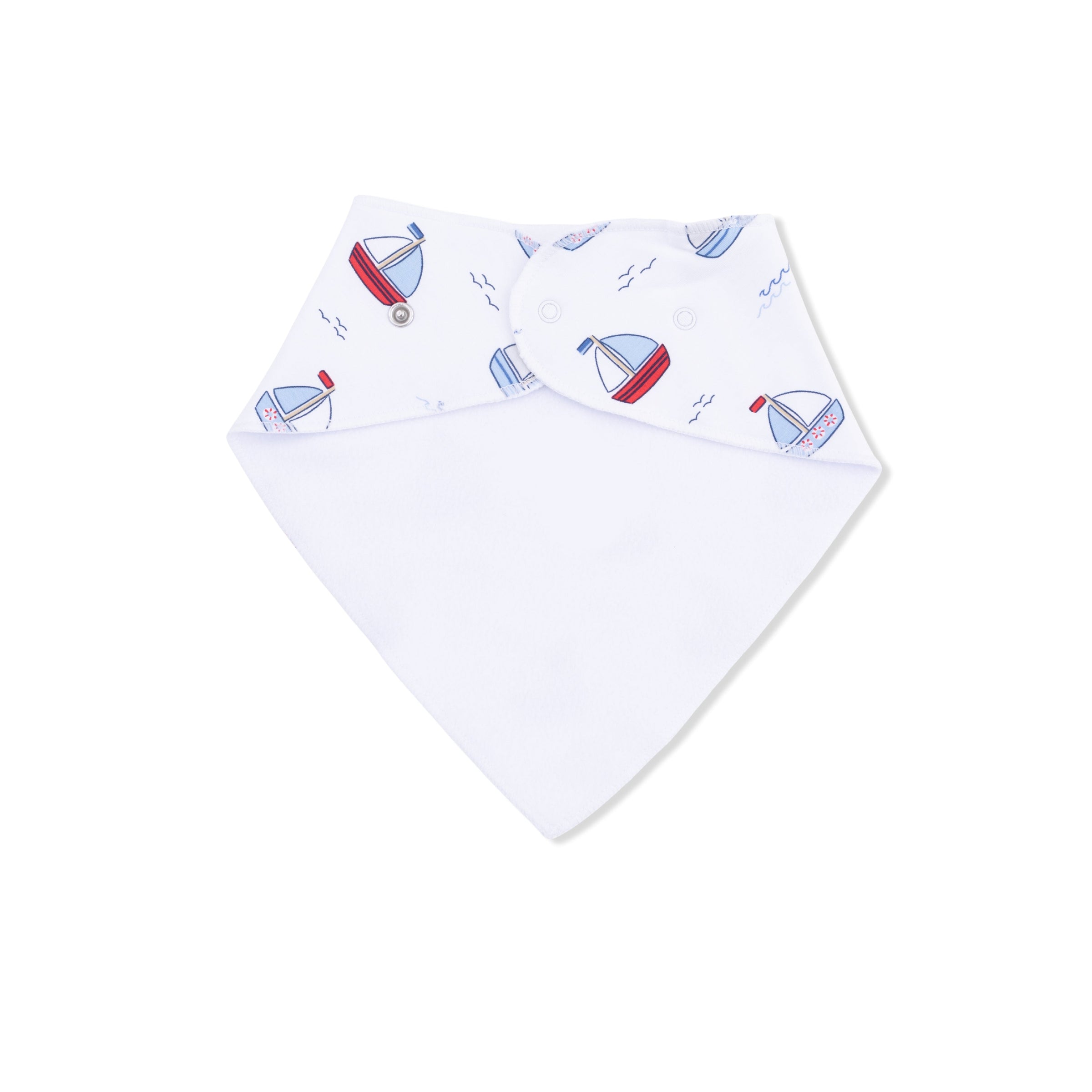 Bubbly Sailboats Blue - Bandana Bib