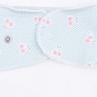Tiny Cherry Stripe - Bandana Bib
