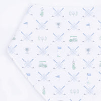 Golf Trellis Blue - Bandana Bib