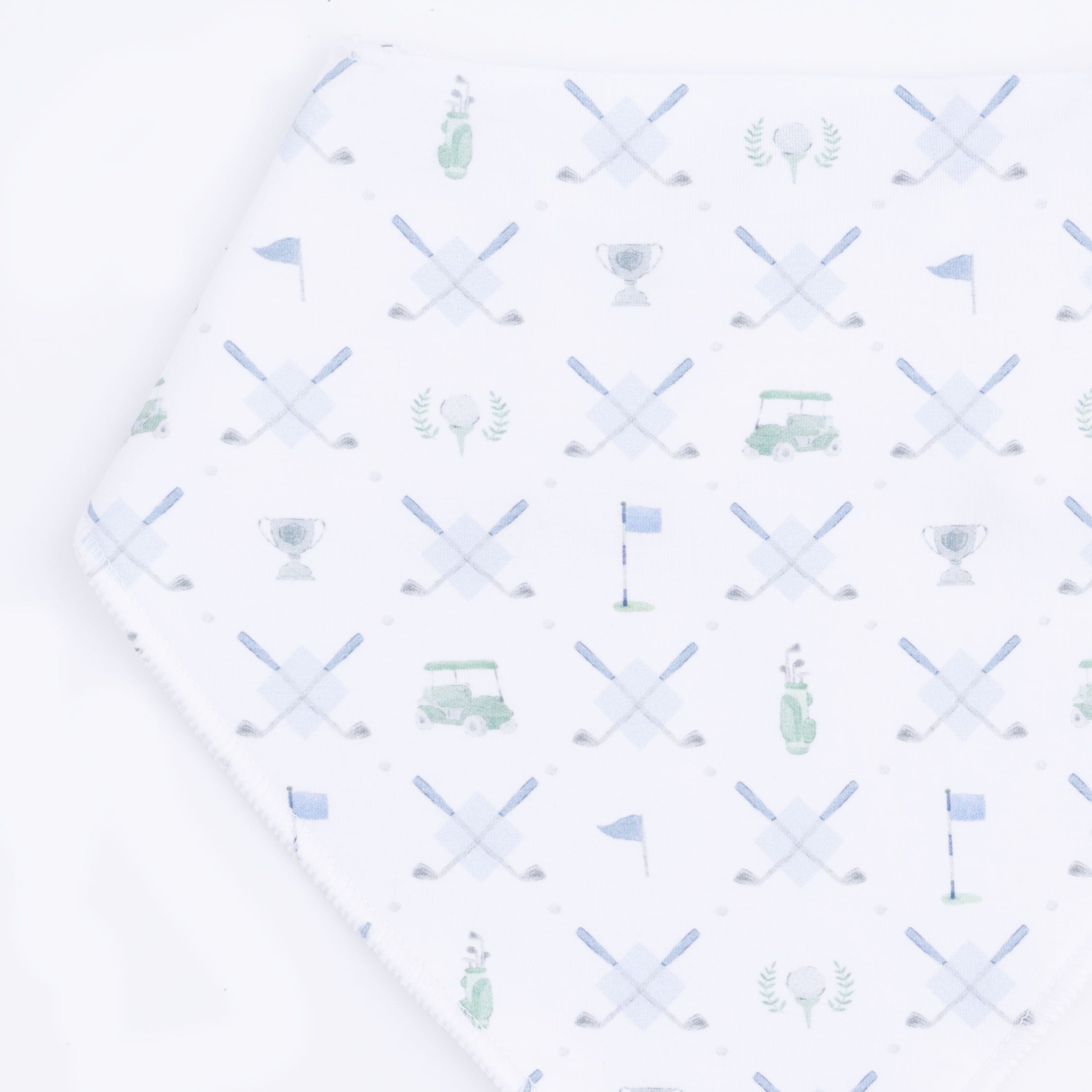 Golf Trellis Blue - Bandana Bib