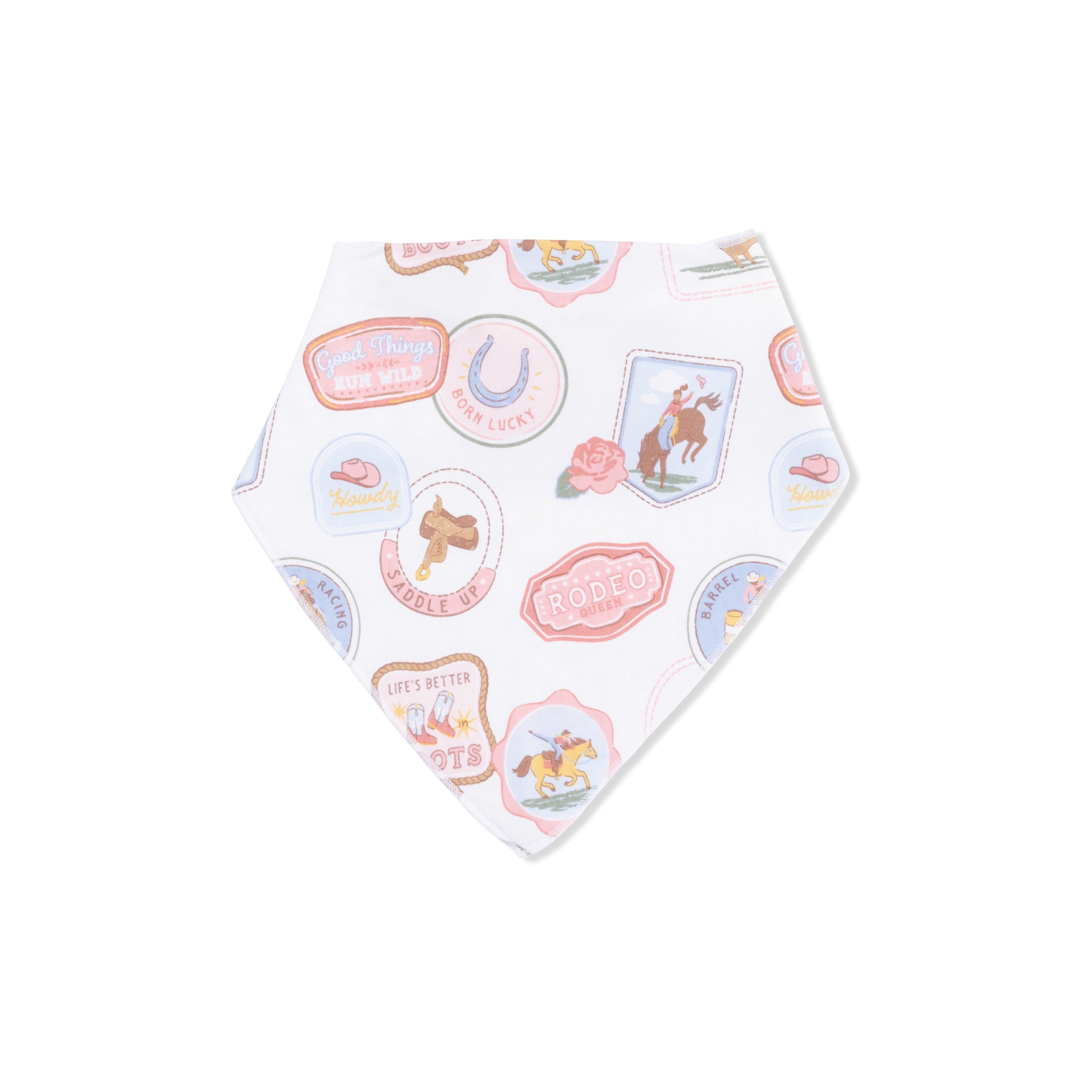 Rodeo Patches Pink - Bandana Bib