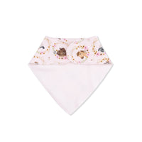 Farm Animals Floral Cameos Pink - Bandana Bib
