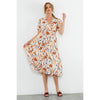 Sonia-Short Sleeve V Neck Floral Dress
