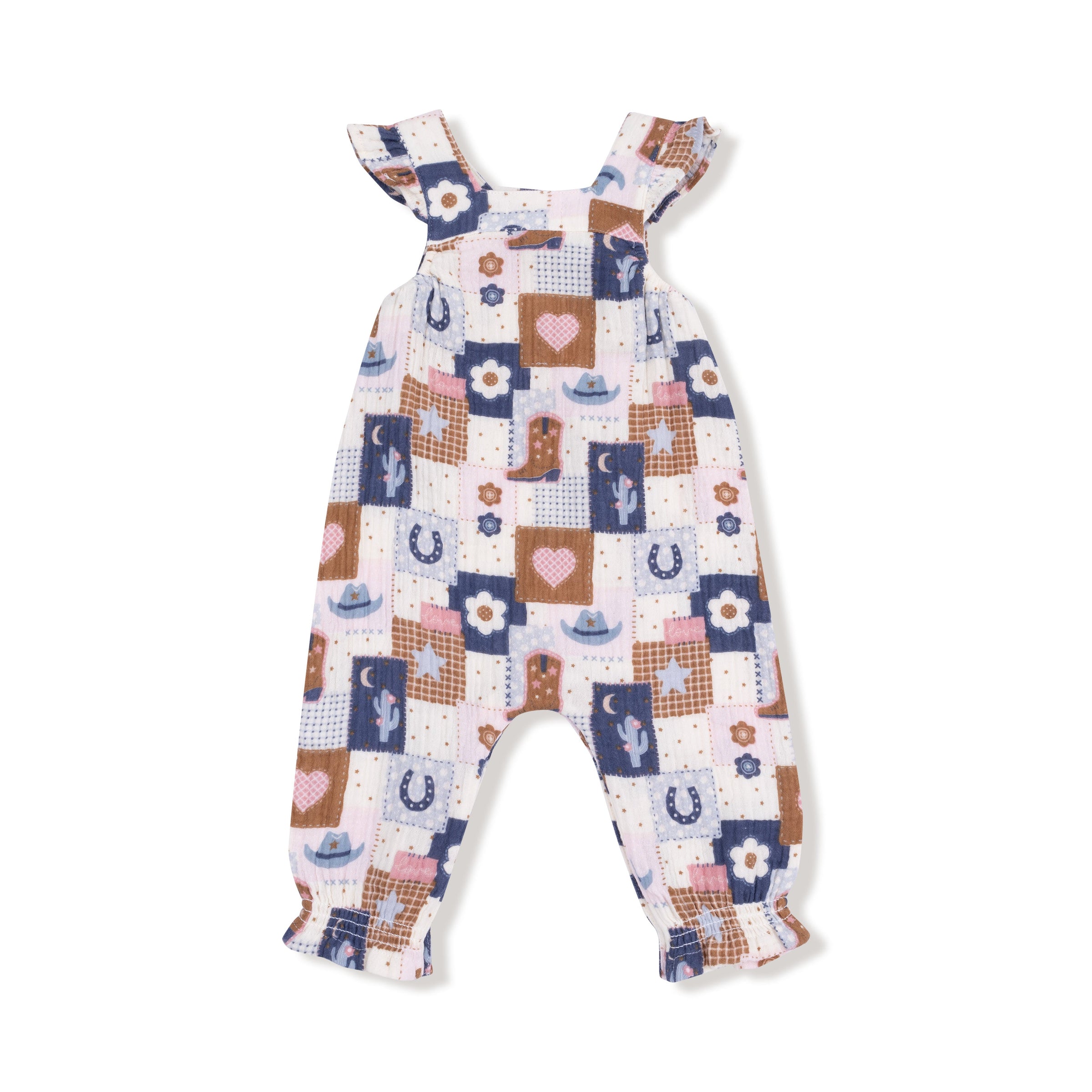 Patchwork Cowgirl - Smocked Overall Set