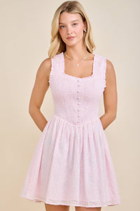 Sarah Eyelet Smocked Mini Dress – Sweet Feminine Spring Style