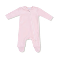 Velour Teddy Bear - Pink Velour Footie