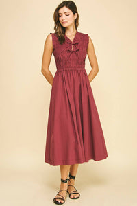Georgina Front Tie Smocking Dress
