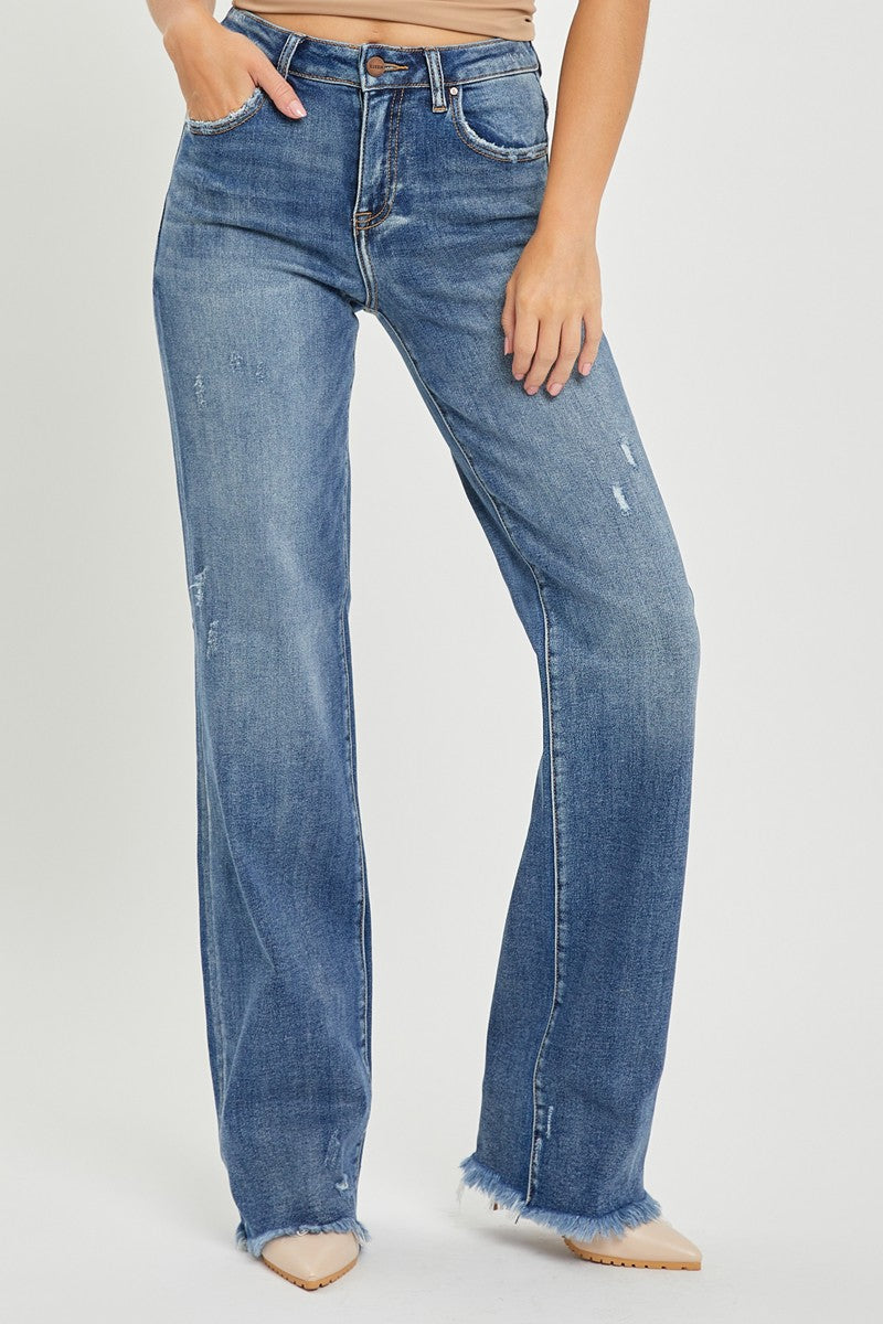 High Rise Long Straight Jeans