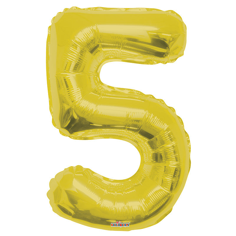 34" Jumbo Number 5 Gold  Foil Balloon (87cm)