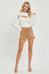 Coco-Risen Mid Rise Front Patch Pocket Shorts