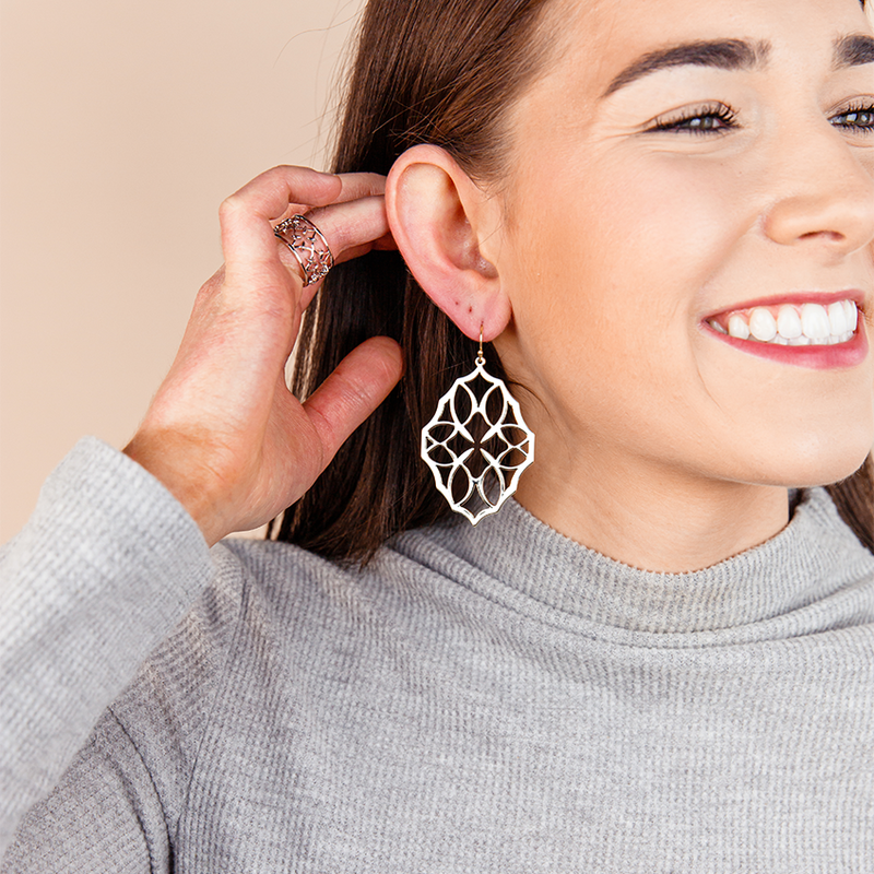 Believer Large Drop Earrings in Silver