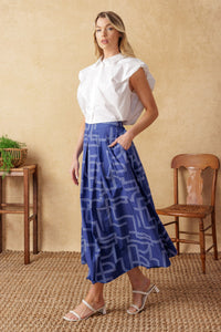 LEAVES OF TOMORROW WOVEN MIDI SKIRT