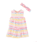 Rainbow Ric-Rac Dress & Headband Set