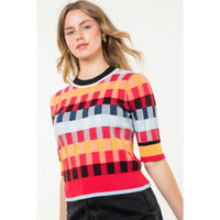 Michelle - Short Sleeve Textured Knit Top