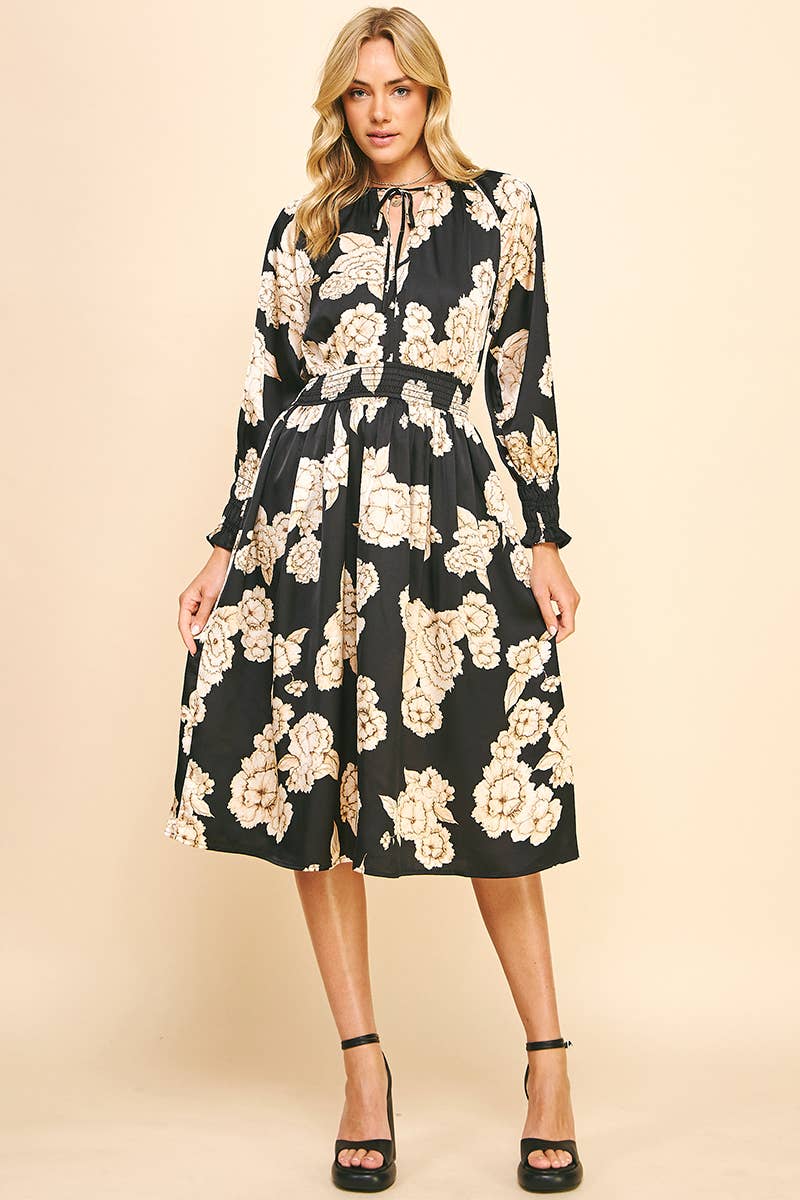 Annalyn - Floral Print Midi Dress