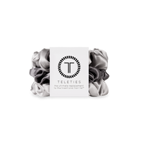 Silk Hair Scrunchie | Small | Silver Flames