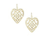 Pendientes colgantes con forma de corazón adornado en oro: Oro