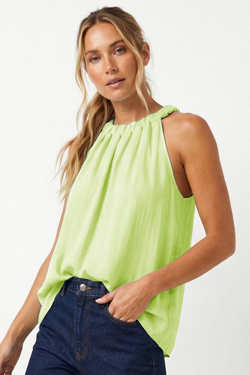 Trinity Twisted Halter Style Top With Tie Back