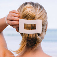Almond Beige | Large | Flat Rectangle Hair Clip