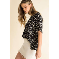 Mary - Collared Print Blouse