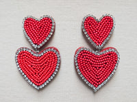 Double Love Seed Bead Sparkle Earrings