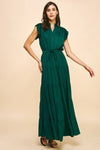 Satin Tiered Maxi Dress