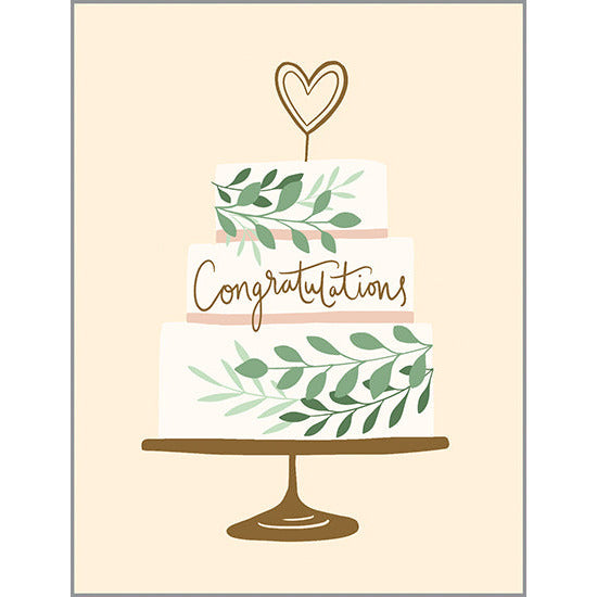 Wedding card - Heart A Top Cake