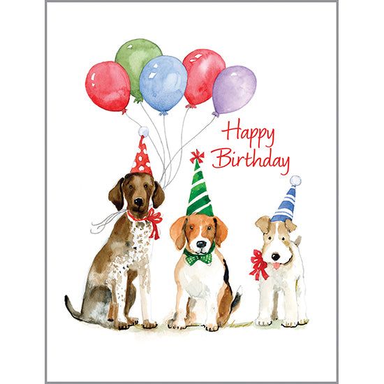 Tarjeta de cumpleaños - Perros de fiesta