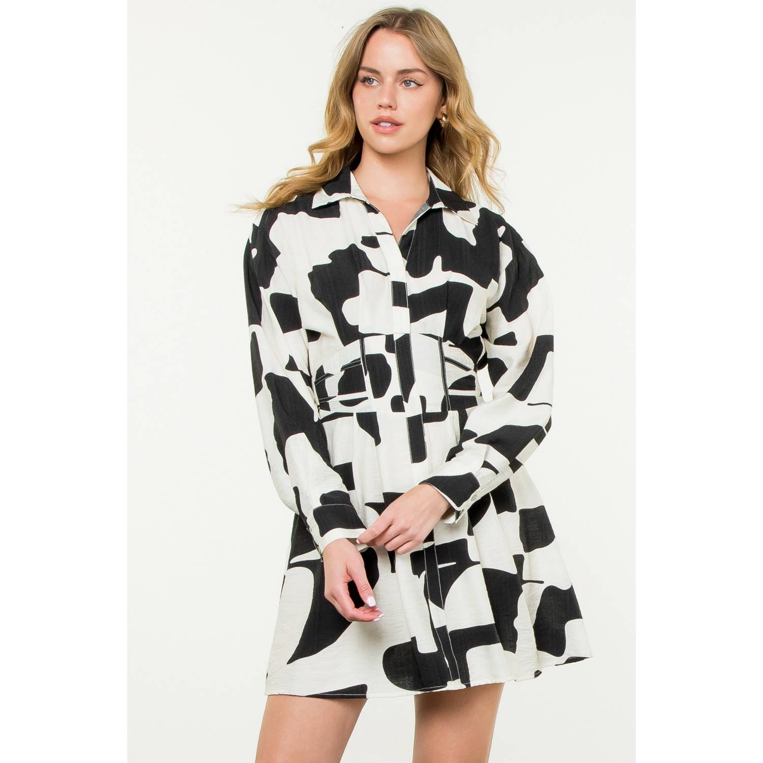 Winona - Long Sleeve Print Mini Dress