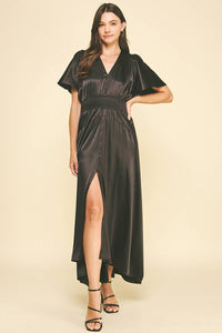 LEYVA - CHIFFON SLIT DETAILED MAXI DRESS