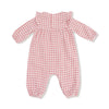 Rose Pink Plaid - Ruffle Sleeve Romper