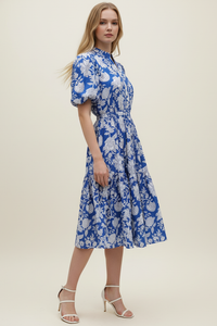ANDREA- FLORAL PRINT TIERED MIDI DRESS