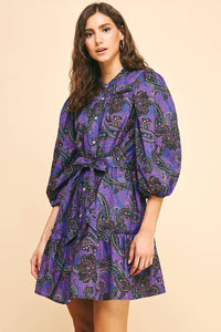 Reagan - Paisley Print Tiered Mini Dress