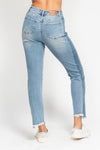Judy Blue Vintage Wash Side Panel Detail With Fray Hem Slim Jeans