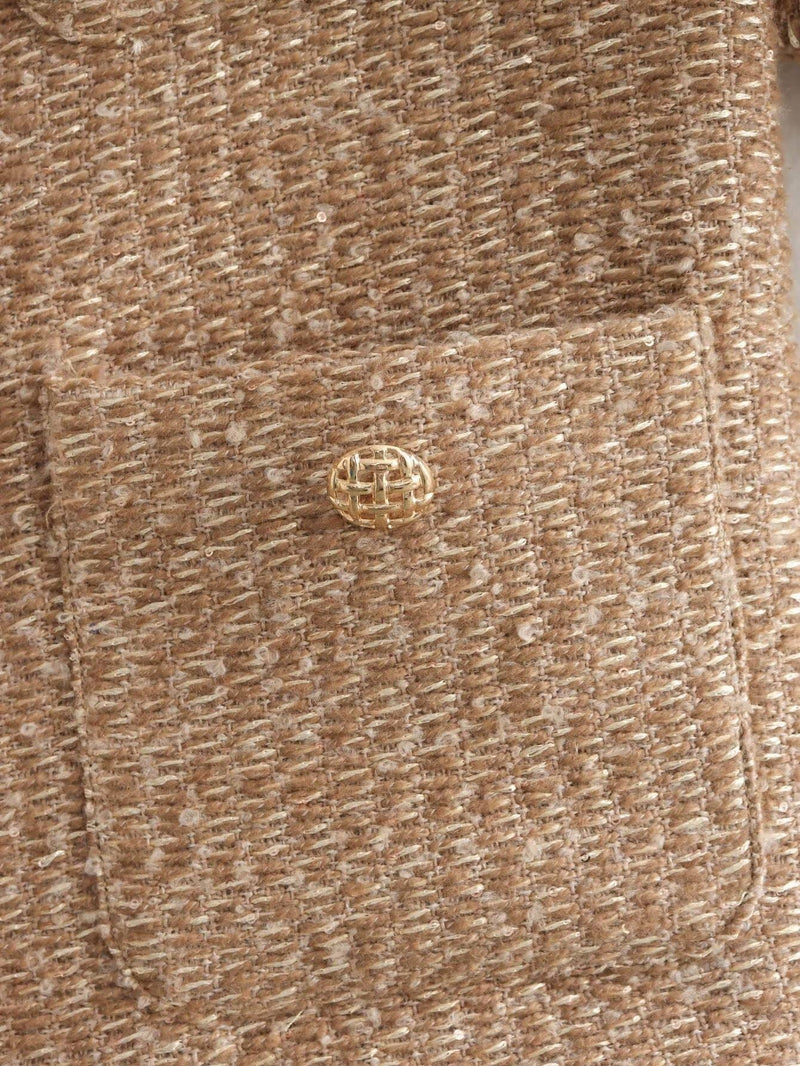 Elegant Vintage Pocket Cropped Jacket