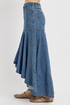 Vivian- Risen High Low Denim Skirt