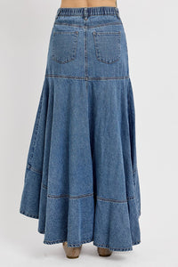 Vivian- Risen High Low Denim Skirt
