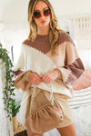 Pull col rond épaules tombantes VT81017 : S / Moka/Taupe