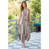 Lonnie-Stripe Tassel Tie Maxi Dress