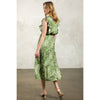 Gwen-Flutter Sleeve Print Tiered Dress